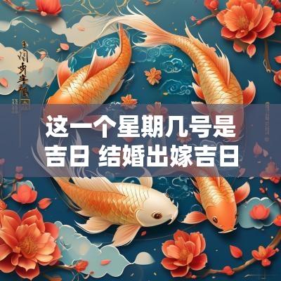 这一个星期几号是吉日 结婚出嫁吉日是几号