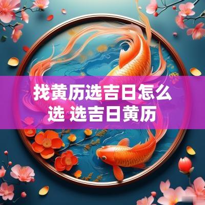 找黄历选吉日怎么选 选吉日黄历