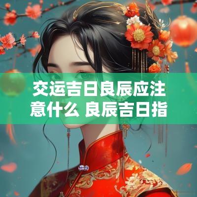 交运吉日良辰应注意什么 良辰吉日指日可待什么意思