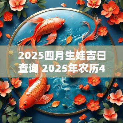 2025四月生娃吉日查询 2025年农历4月生子吉日