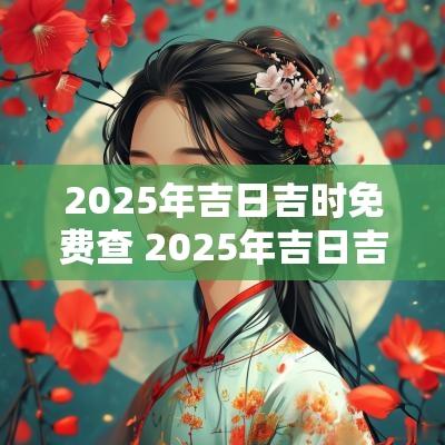 2025年吉日吉时免费查 2025年吉日吉时黄道吉日