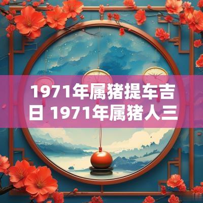 1971年属猪提车吉日 1971年属猪人三大坎
