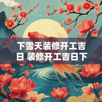 下雪天装修开工吉日 装修开工吉日下午可以吗