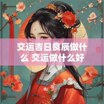 交运吉日良辰做什么 交运做什么好