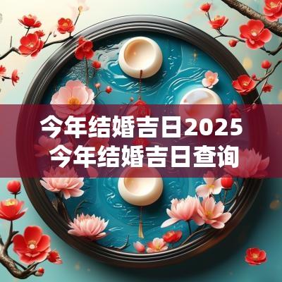 今年结婚吉日2025 今年结婚吉日查询大全