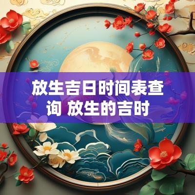 放生吉日时间表查询 放生的吉时
