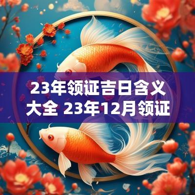 23年领证吉日含义大全 23年12月领证黄道吉日