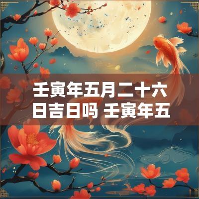 壬寅年五月二十六日吉日吗 壬寅年五月初六该怎么说