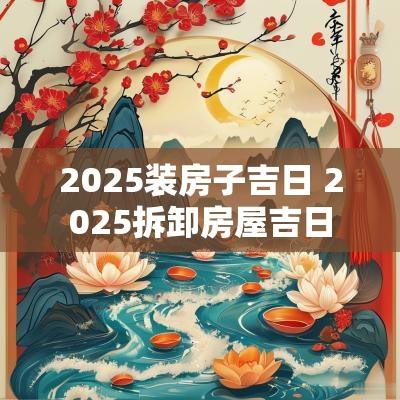 2025装房子吉日 2025拆卸房屋吉日 2025装房子吉日 2025拆卸房屋吉日