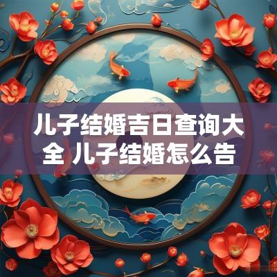儿子结婚吉日查询大全 儿子结婚怎么告诉亲朋好友