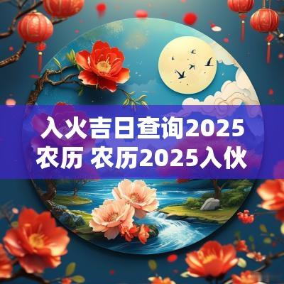 入火吉日查询2025农历 农历2025入伙吉日