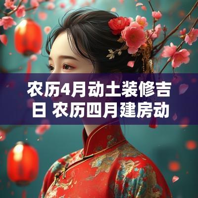 农历4月动土装修吉日 农历四月建房动土吉日
