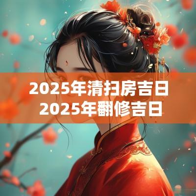 2025年清扫房吉日 2025年翻修吉日
