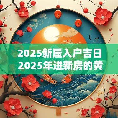 2025新屋入户吉日 2025年进新房的黄道吉日有哪些