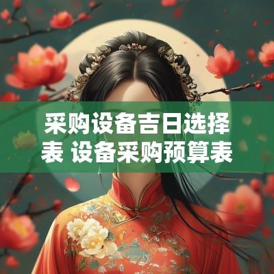 采购设备吉日选择表 设备采购预算表格模板