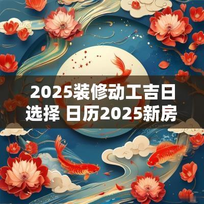 2025装修动工吉日选择 日历2025新房动工吉日