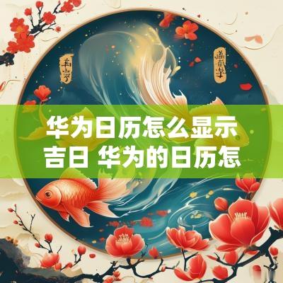 华为日历怎么显示吉日 华为的日历怎么显示万年历