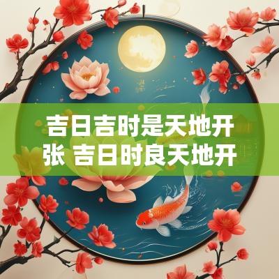 吉日吉时是天地开张 吉日时良天地开张什么意思