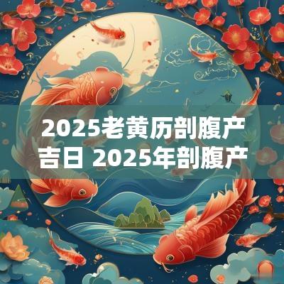 2025老黄历剖腹产吉日 2025年剖腹产吉日