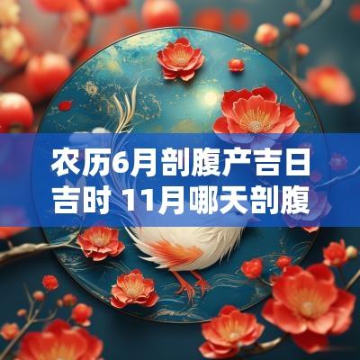 农历6月剖腹产吉日吉时 11月哪天剖腹产是吉日