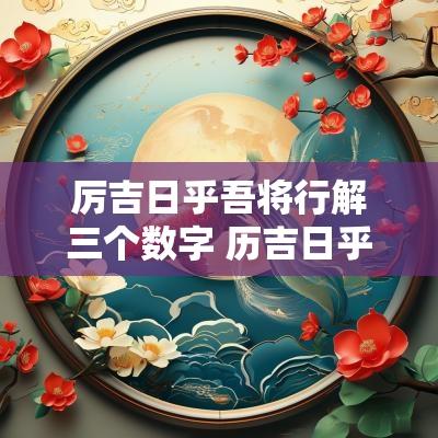 厉吉日乎吾将行解三个数字 历吉日乎吾将行打三字