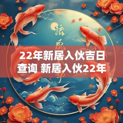 22年新居入伙吉日查询 新居入伙22年什么日子好