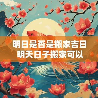 明日是否是搬家吉日 明天日子搬家可以吗