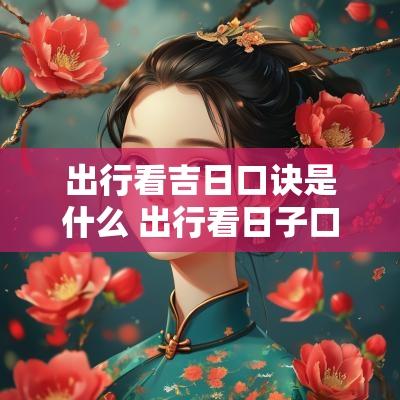 出行看吉日口诀是什么 出行看日子口诀