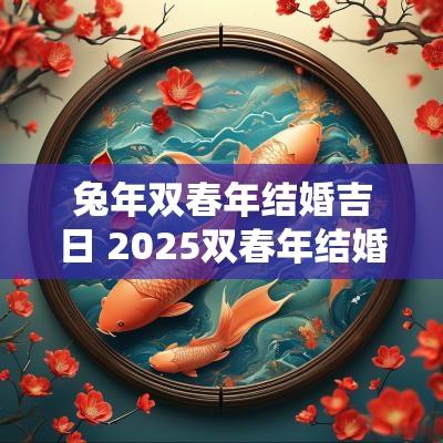 蛇年双春年结婚吉日 2025双春年结婚吉日