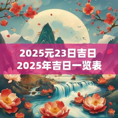 2025元23日吉日 2025年吉日一览表 2025元23日吉日 2025年吉日一览表