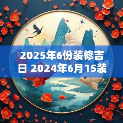 2025年6份装修吉日 2025年6月15装修动工最佳吉日