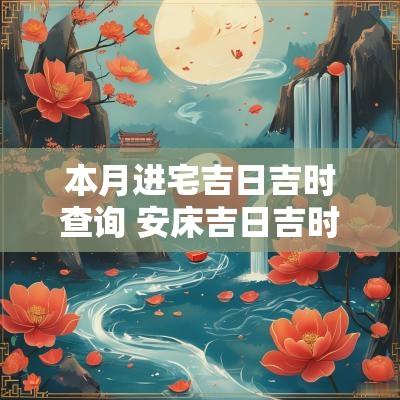 本月进宅吉日吉时查询 安床吉日吉时查询本月
