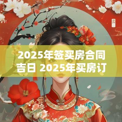 2025年签买房合同吉日 2025年买房订合同吉日