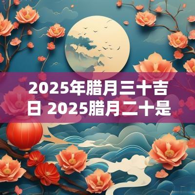 2025年腊月三十吉日 2025腊月二十是吉日吗