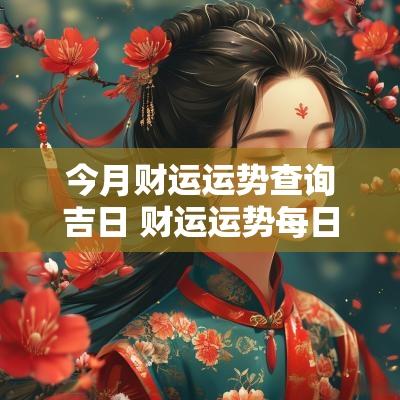 今月财运运势查询吉日 财运运势每日查询