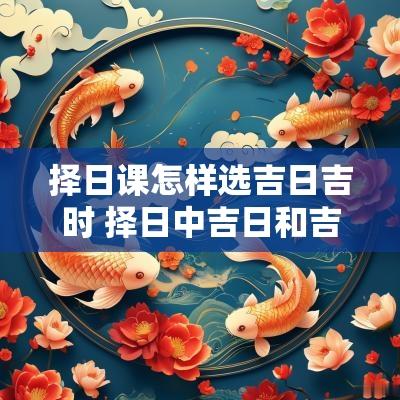择日课怎样选吉日吉时 择日中吉日和吉时有什么区别