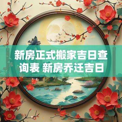 新房正式搬家吉日查询表 新房乔迁吉日免费查询