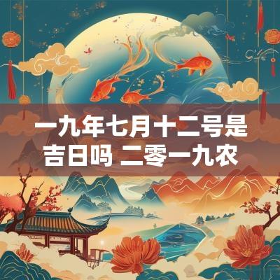 一九年七月十二号是吉日吗 二零一九农历七月黄道吉日