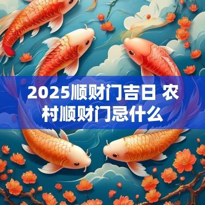 2025顺财门吉日 农村顺财门忌什么