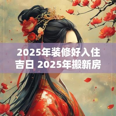 2025年装修好入住吉日 2025年搬新房的吉日有哪些