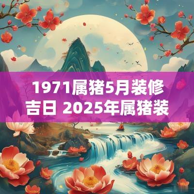 1971属猪5月装修吉日 2025年属猪装修吉日吉时