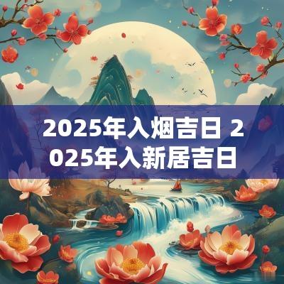 2025年入烟吉日 2025年入新居吉日