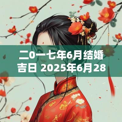 二0一七年6月结婚吉日 2025年6月28日结婚吉日