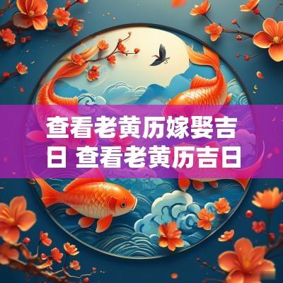 查看老黄历嫁娶吉日 查看老黄历吉日