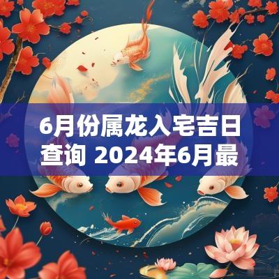 6月份属龙入宅吉日查询 2025年6月最吉利搬家入宅属龙
