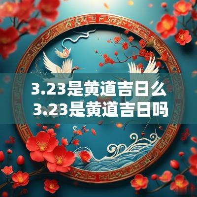 3.23是黄道吉日么 3.23是黄道吉日吗