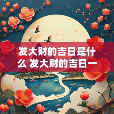 发大财的吉日是什么 发大财的吉日一览表