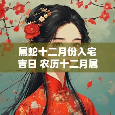 属蛇十二月份入宅吉日 农历十二月属蛇提车吉日