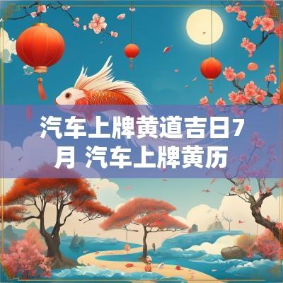 汽车上牌黄道吉日7月 汽车上牌黄历