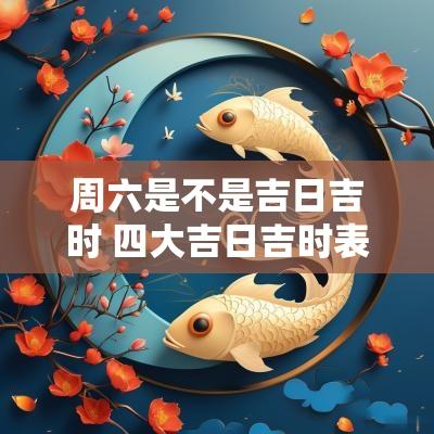 周六是不是吉日吉时 四大吉日吉时表